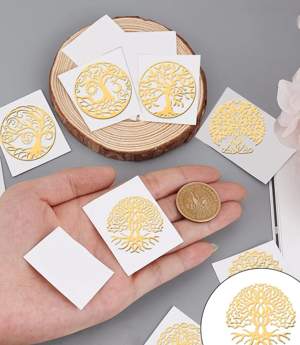 Gold-foil transfers applied to card and paper stock